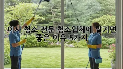 이사 청소, 전문 청소업체에 맡기면 좋은 이유 5가지!