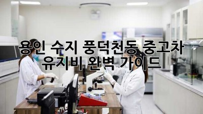용인 수지 풍덕천동 중고차 유지비 완벽 가이드
